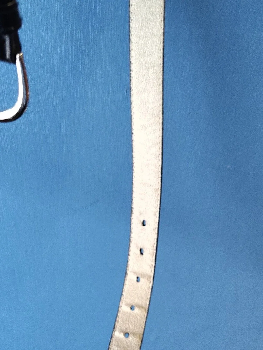 Black Leather Belt with Silver Horseshoe Buckle